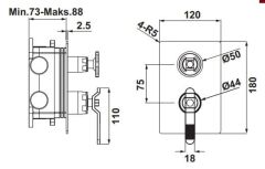 Hafele LOFT Ankastre Banyo Bataryası Mat Altın