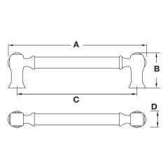 Hafele PARD Antik Gümüş Renk 160 mm Akslı Kulp