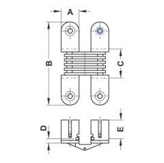 Hafele Gizli menteşe pirinç parlak 12x39mm
