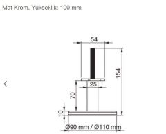 Hafele Yuvarlak Mobilya Ayağı Ø110-Ø25mm H:100mm, Mat Krom Renk