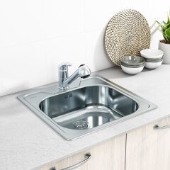 Hafele Capua01 Tezgah Üstü Eviye Seti, Satine