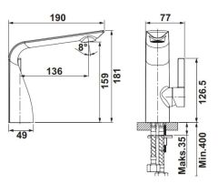Hafele SONATE Lavabo Bataryası Parlak Krom