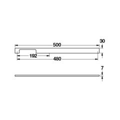 Hafele Mobilya Kulpu Mia Side2 500mm Paslanmaz Çelik