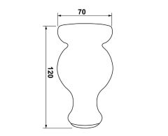 Hafele Lady Mobilya Ayağı 70x120 mm, Ceviz Renk