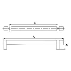 Hafele BRIDGE Mat Siyah Renk 320 mm Akslı Kulp