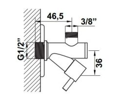 Hafele Filtreli Ara Musluk 1/2''-3/8'' Parlak Krom