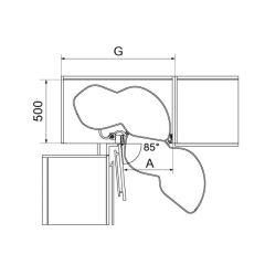 Hafele Köşe Kiler Seti Moveboard 500 Sağ Gümüş Renk