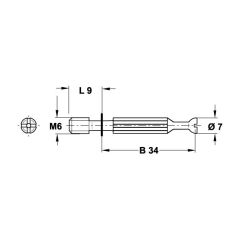 Hafele Minifix Mil 34/M6/9mm (100 Adet)