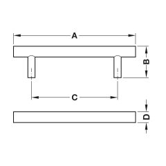 Hafele LINDSEY III Kulp Paslanmaz Çelik Renkli 224 mm Akslı Kulp
