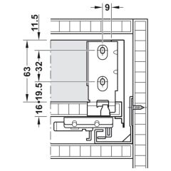 Hafele MATRIX BOX SLIM A30 Yanak byz.16/89/300