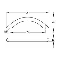 Hafele RAUS PLUS Paslanmaz Çelik Renkli 160 mm Akslı Kulp