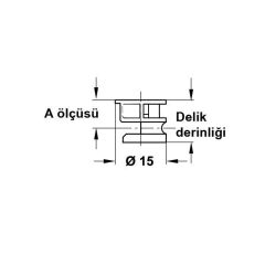 Hafele Minifix Faturasız Gövde 15/13mm (100 Adet), Nikel