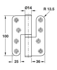 Hafele Yaprak Menteşe Çıkabilen Parlak Altın Paslanmaz Çelik 304 100mm Sol