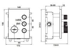 Hafele MASTERMIX 3F Termostatik Ankastre Banyo Bataryası Üç Fonksiyonlu Mat Siyah