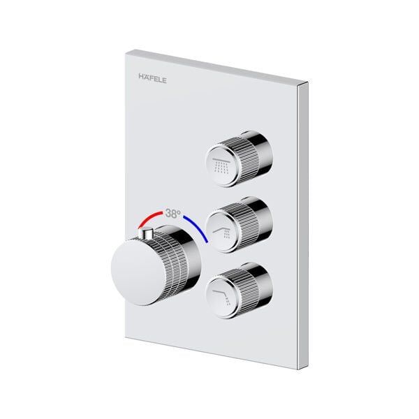 Hafele MASTERMIX 3F Termostatik Ankastre Banyo Bataryası Üç Fonksiyonlu Parlak Krom