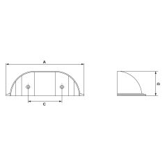 Hafele MUSSEL Mat Siyah Renk 64 mm Mobilya Kabuk Kulp
