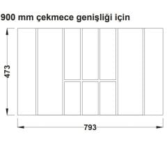 Hafele Legro Çatal Kaşıklık Ahşap Koyu Meşe 90 cm