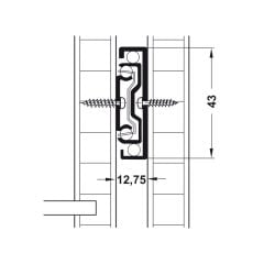 Hafele Bilyalı Ray Tam Açılım 30 Kg Ball 43, 300 mm Galvaniz