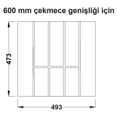 Hafele Legro Çatal Kaşıklık Ahşap Koyu Meşe 60 cm