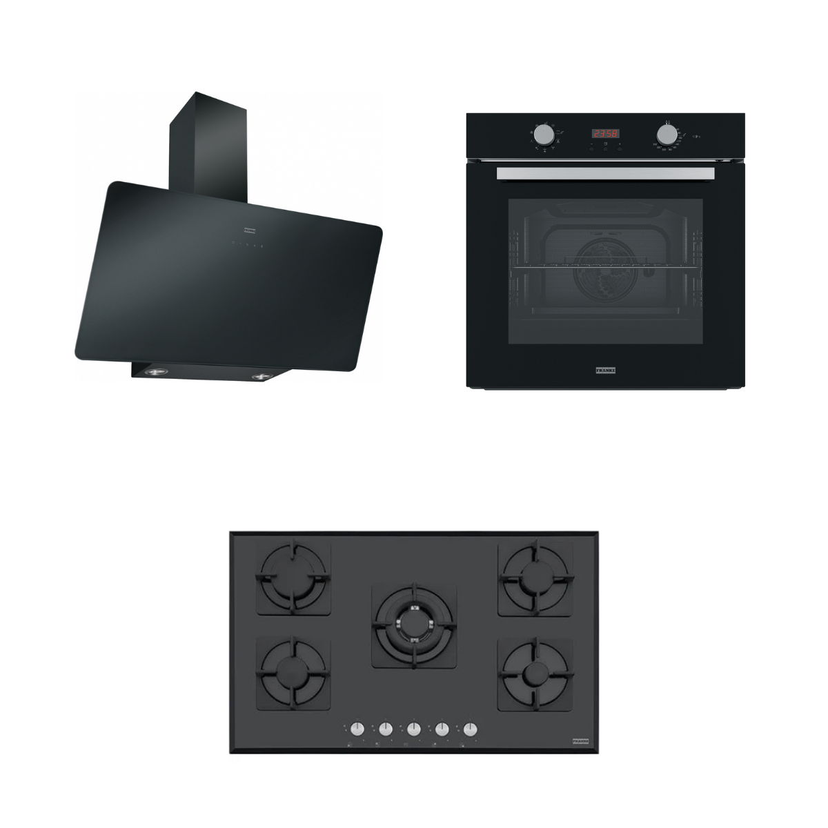 Franke 90 Siyah Cam Set