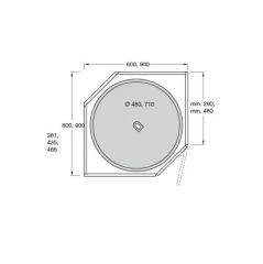 Hafele JET180º Sepet plastik beyaz 70cm