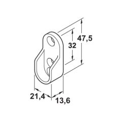 Hafele Askı Borusu Flanşı Oval Mat Siyah Plastik 21,4Mm (10 ADET)