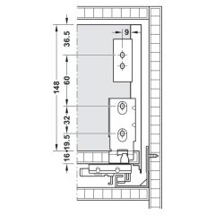 Hafele MATRIX BOX SLIM A30 Yanak byz.16/175/450