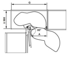Hafele Kesseböhmer Lemans II Arena Pure Köşe Kiler Sistemi 4 Sepet Sol Dönüşlü Antrasit 461-468 mm