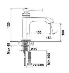 Hafele ROMANO Lavabo Bataryası Parlak Krom