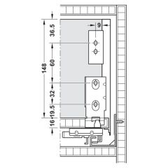 Hafele MATRIX BOX SLIM A30 Yanak ant.16/175/350