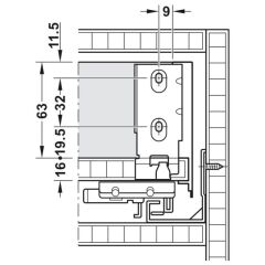 Hafele MATRIX BOX SLIM A30 Yanak byz.16/89/350