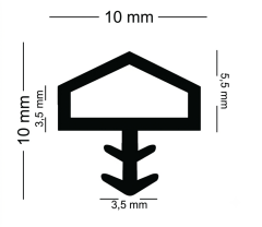 Ortadan Basan Çatı Tipi Kapı Fitili 10mm Tik (500 Metre)