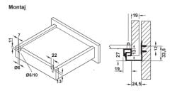 Hafele POW Gizli Ray Tek Açılım Yavaşlatıcılı 25Kg 18/250mm