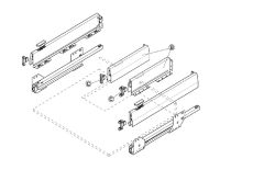 Hafele Eviye Altı Çekmece Seti Bordürsüz 50'lik Vidalı Gri
