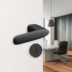 Hafele Kapı Kolu Seti Gemini Banyo  WC Mat Siyah