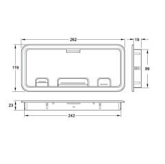 Hafele Tombo Kablo Kapağı 262x118mm, Mat Krom Renk