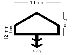 Ortadan Basan Çatı Tipi Kapı Fitili 16mm Meşe (500 Metre)