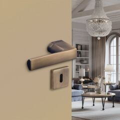 Hafele Kapı Kolu Seti Patty Oda Antik Bronz