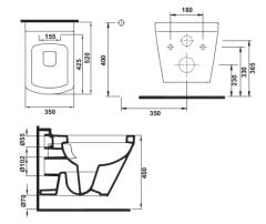 Hafele FLATE WALL S52 Asma Klozet Parlak Beyaz