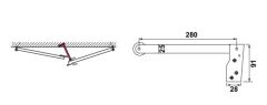 Hafele Kapı sıralama mekanizması,siyah 280mm
