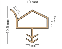 Ortadan Basan Çatı Tipi Kapı Fitili Kanatlı 10mm Kahverengi (500 Metre)