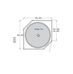 Hafele JET180º Sepet plastik beyaz 70cm