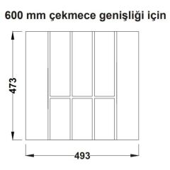 Hafele Legro Çatal Kaşıklık Ahşap Açık Meşe 60 cm