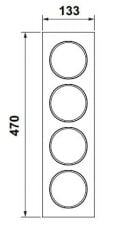 Hafele LEGRO Baharatlık 4lü 133x472,5x40mm Koyu Meşe