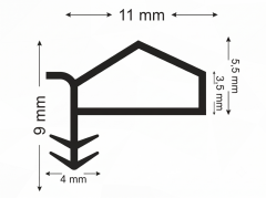 Yandan Basan Çatı Tipi Kapı Fitili Kanatlı 11mm Bej (500 Metre)