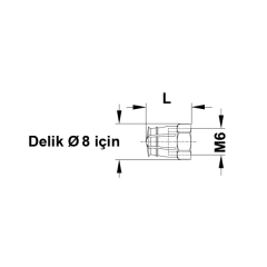Hafele Açılan Pirinç Dübel M6x9mm (100 adet), Ham
