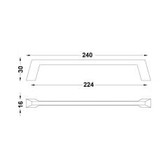 Hafele Mobilya Kulpu Tria 224mm Mat Altın