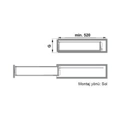 Hafele Nesta Plus T.Altı Kiler,200Mm,G.Gri,Sol