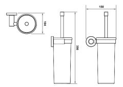 Hafele OZO Tuvalet Fırçalık Duvara Monte Titanyum