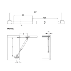 Hafele Runa Gazlı Piston 80N Beyaz